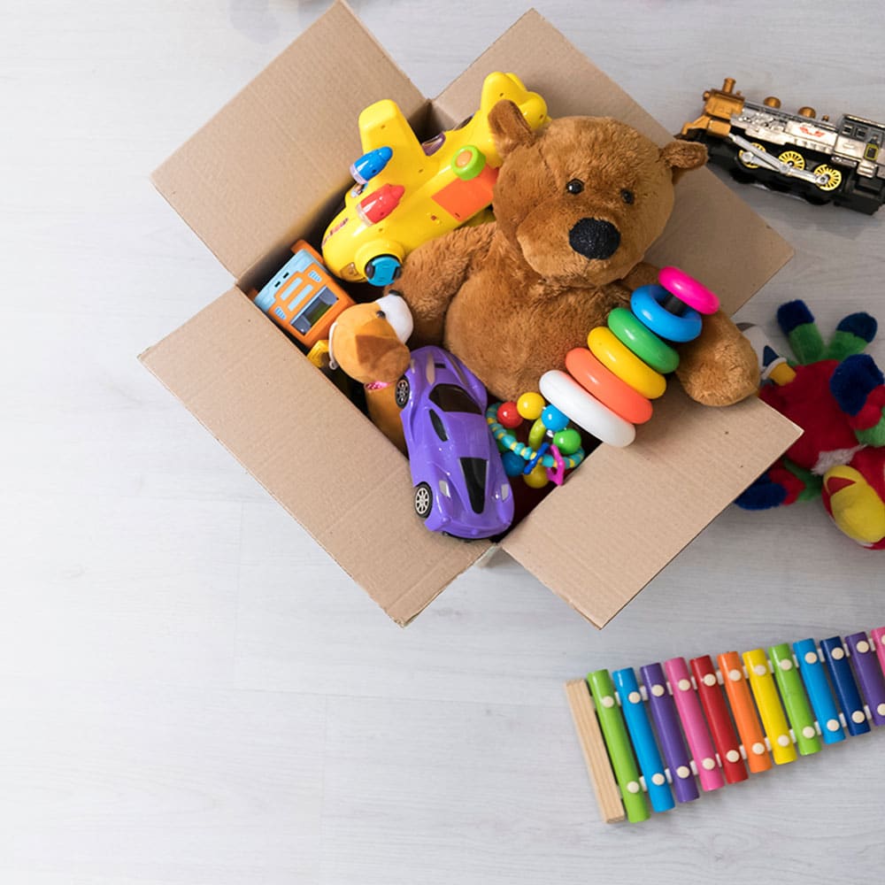 Box of children's toys