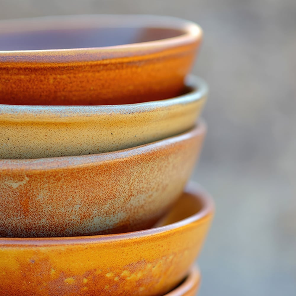 Stack of empty bowls
